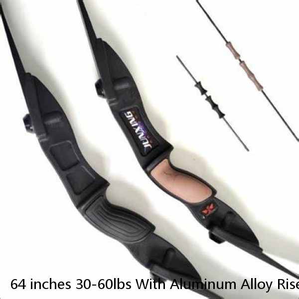64 inches 30-60lbs With Aluminum Alloy Riser 190fps ILF Hunting Recurve Bow F166 Black and Grey