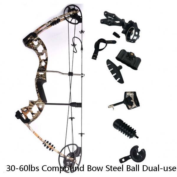 30-60lbs Compound Bow Steel Ball Dual-use Archery Arrow Fishing Hunting RH LH
