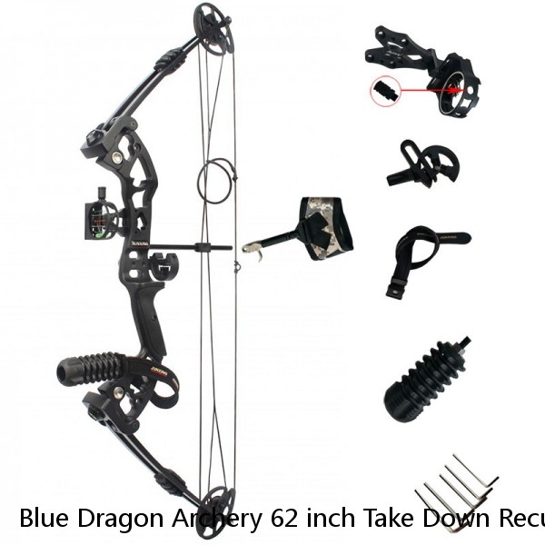Blue Dragon Archery 62 inch Take Down Recurve Bow 30 LBS Right hand 30in draw.